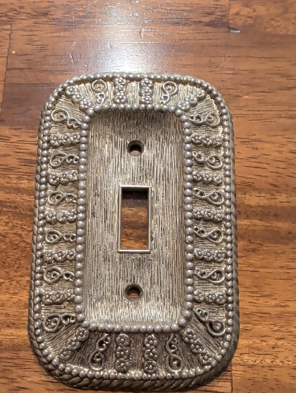 VTG American Track & Hardware Co. Gray Light Switch Cover 1968 Golden Color